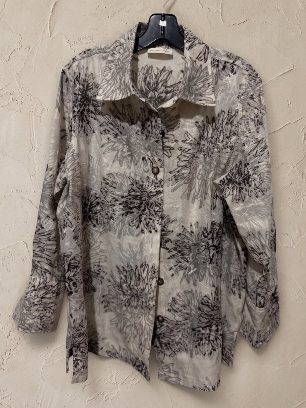 Coldwater Creek Botanical Floral Print Button-Front Jacket / Shirt Jacket